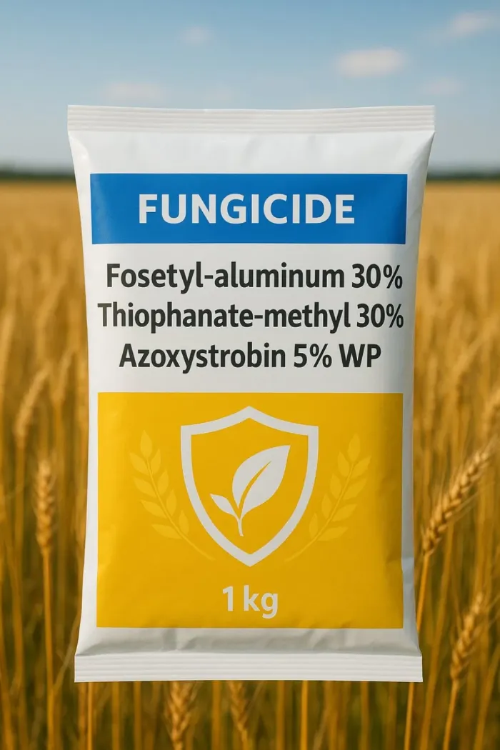 Fosetyl-aluminum 30% + Thiophanate-methyl 30% + Azoxystrobin 5% WP
